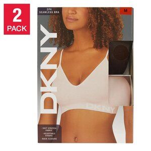 NWT DKNY Women's Seamless All Day Two Pack Bra Black/Pink Size XL $50 JJJ44